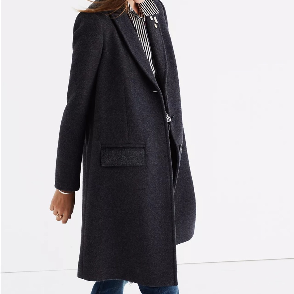 Madewell Teatro Swing Coat in Heather Grey